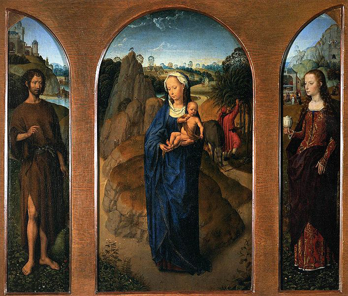 Triptych of the Rest on the Flight into Egypt.